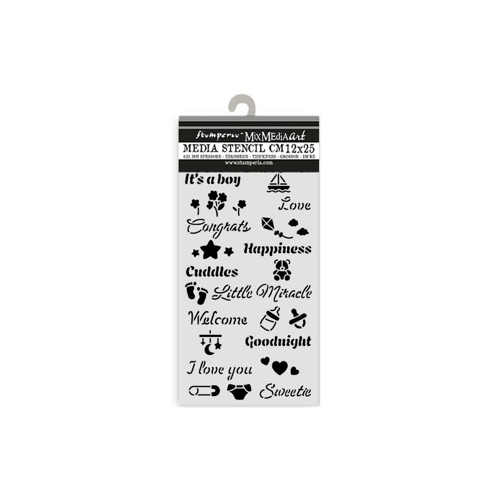 STAMPERIA STAMPERIA BABY QUOTES 12x25cm STENCIL