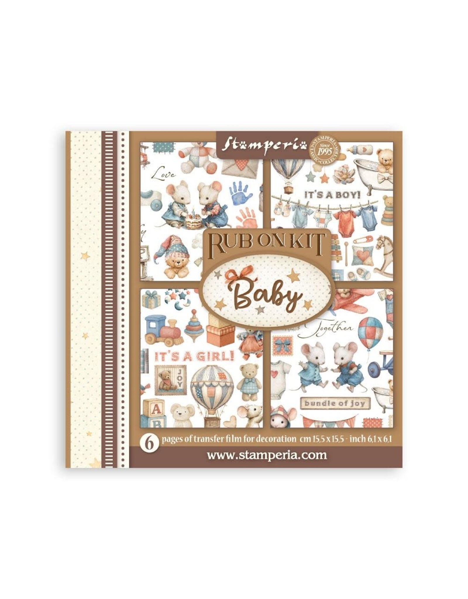 STAMPERIA STAMPERIA BABY ASSORTED RUB-ONS 6/PK