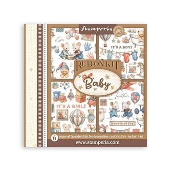 STAMPERIA STAMPERIA BABY ASSORTED RUB-ONS 6/PK