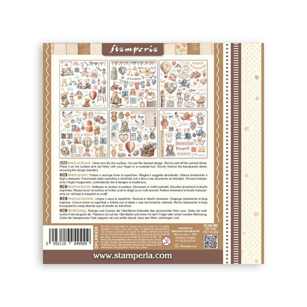 STAMPERIA STAMPERIA BABY ASSORTED RUB-ONS 6/PK