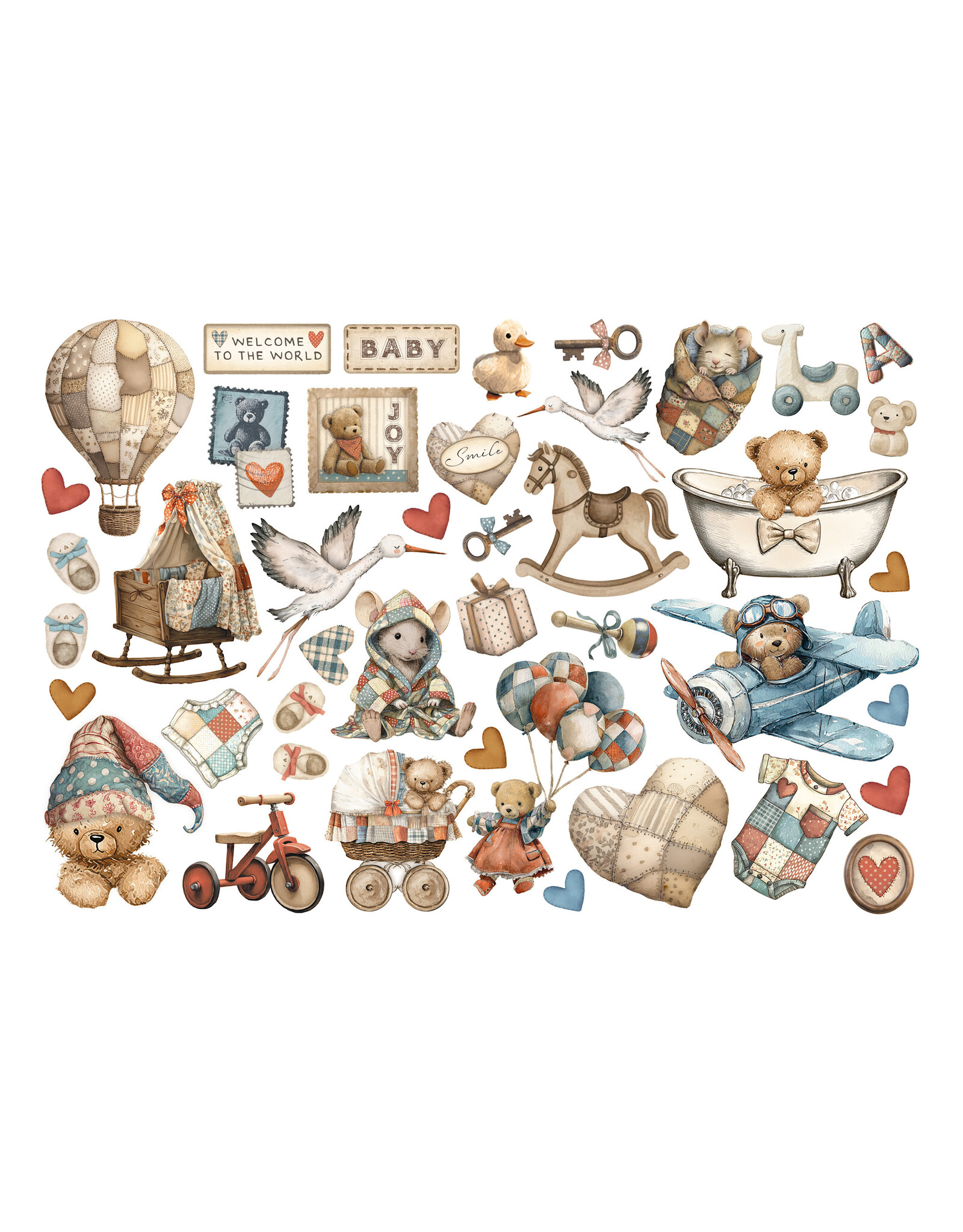 STAMPERIA STAMPERIA BABY EPHEMERA ADHESIVE PAPER CUT OUTS