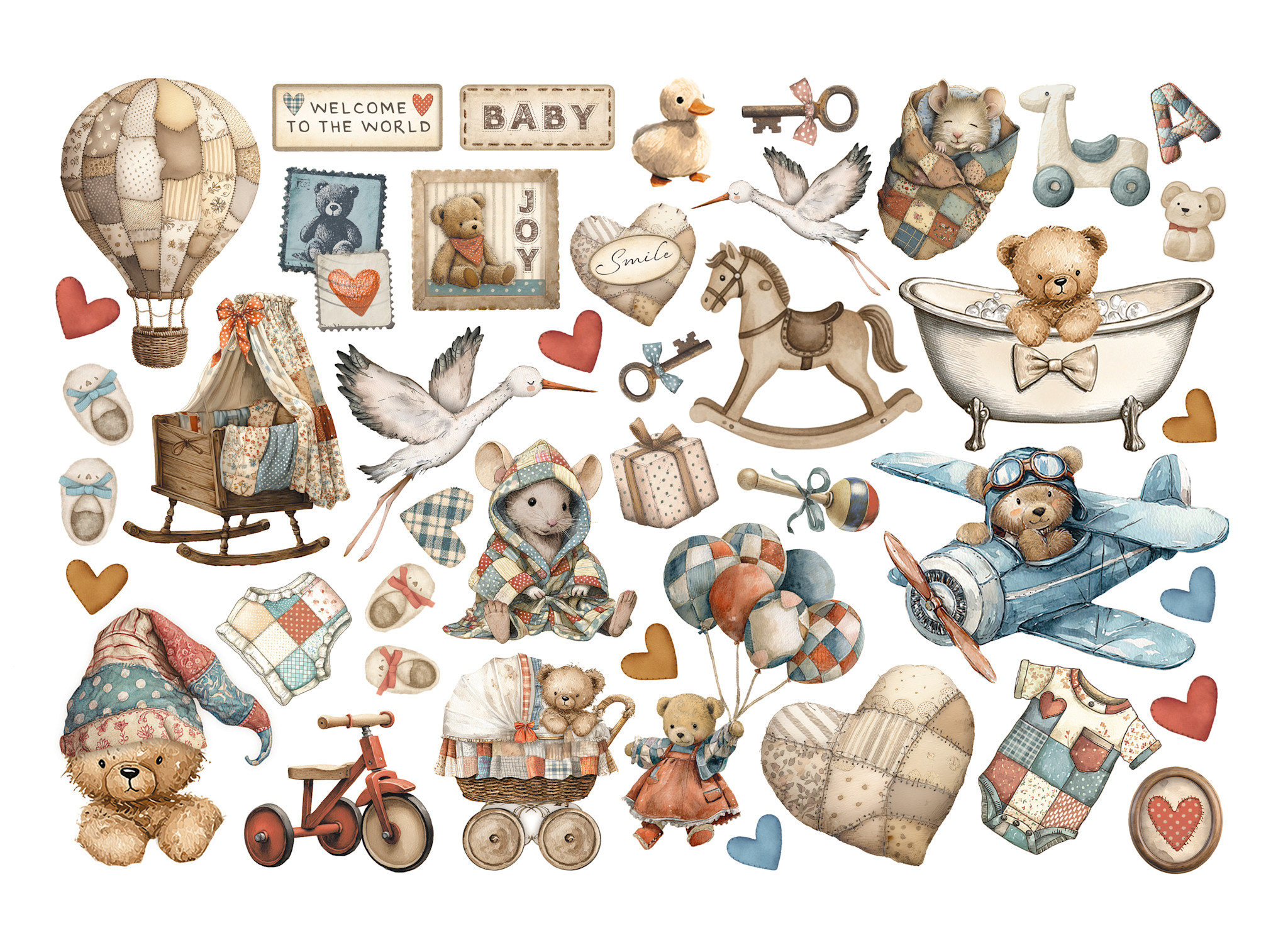 STAMPERIA STAMPERIA BABY EPHEMERA ADHESIVE PAPER CUT OUTS
