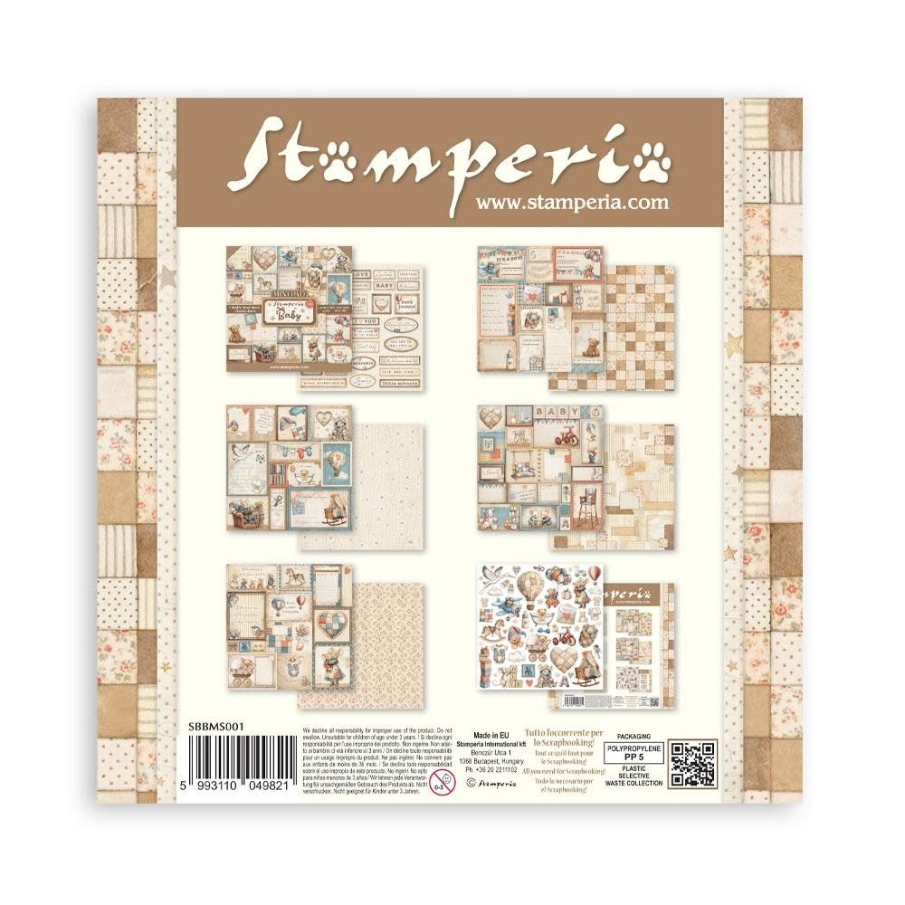 STAMPERIA STAMPERIA BABY 8x8 MINI PAPER PAD 6 SHEETS