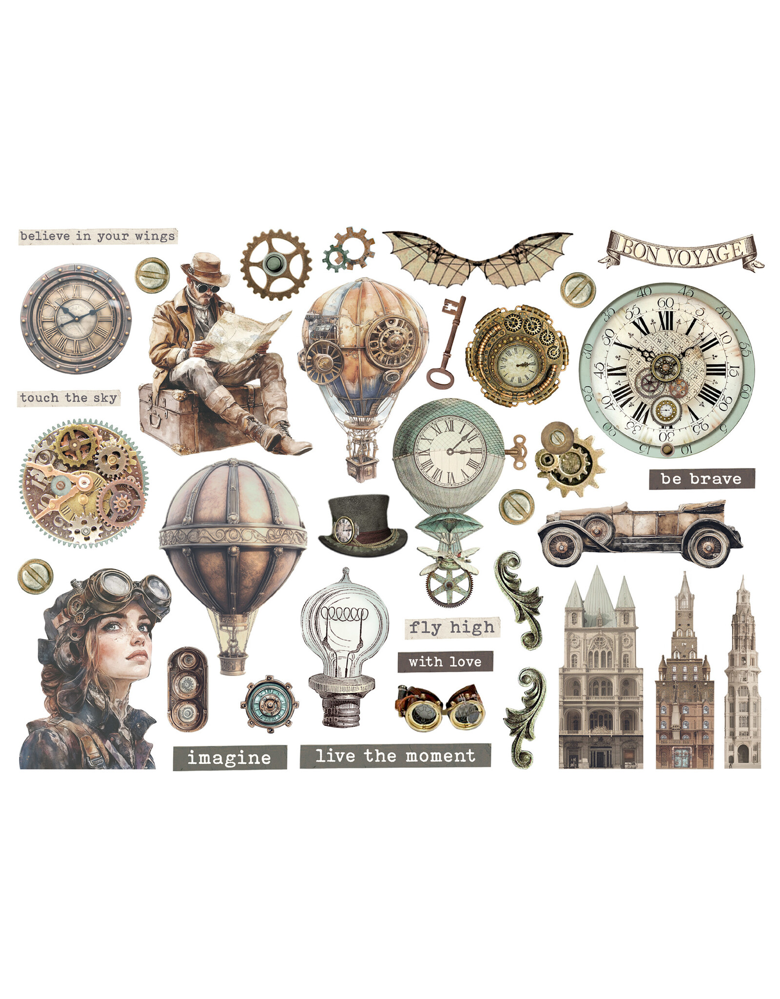 STAMPERIA STAMPERIA VOYAGES FANTASTIQUES CHIPBOARD DIE CUTS