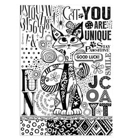 STAMPERIA STAMPERIA FURRY FRIENDS CAT ONE COLOR PRINT A4 RICE PAPER
