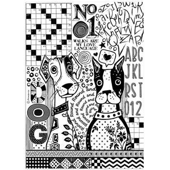 STAMPERIA STAMPERIA FURRY FRIENDS DOGS ONE COLOR PRINT A4 RICE PAPER