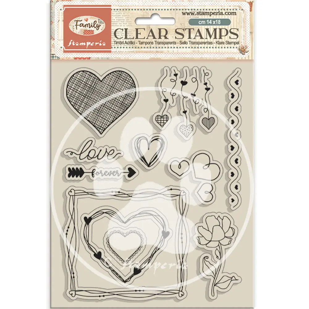 STAMPERIA STAMPERIA FAMILY HEARTS CLEAR STAMP SET