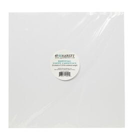 49 AND MARKET 49 AND MARKET ESSENTIAL WHITE 12x12 CARDSTOCK 20/PK