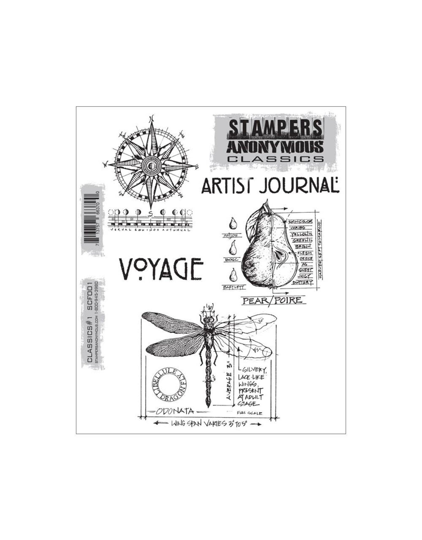 STAMPERS ANONYMOUS STAMPERS ANONYMOUS TIM HOLTZ CLASSICS #1 CLING STAMP SET