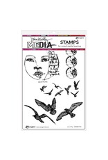 RANGER RANGER DINA WAKLEY MEDIA LET IT FLY CLING STAMP SET