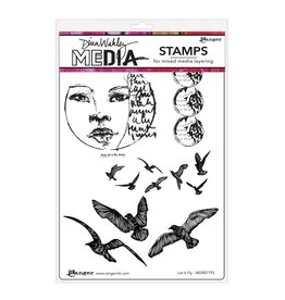 RANGER RANGER DINA WAKLEY MEDIA LET IT FLY CLING STAMP SET