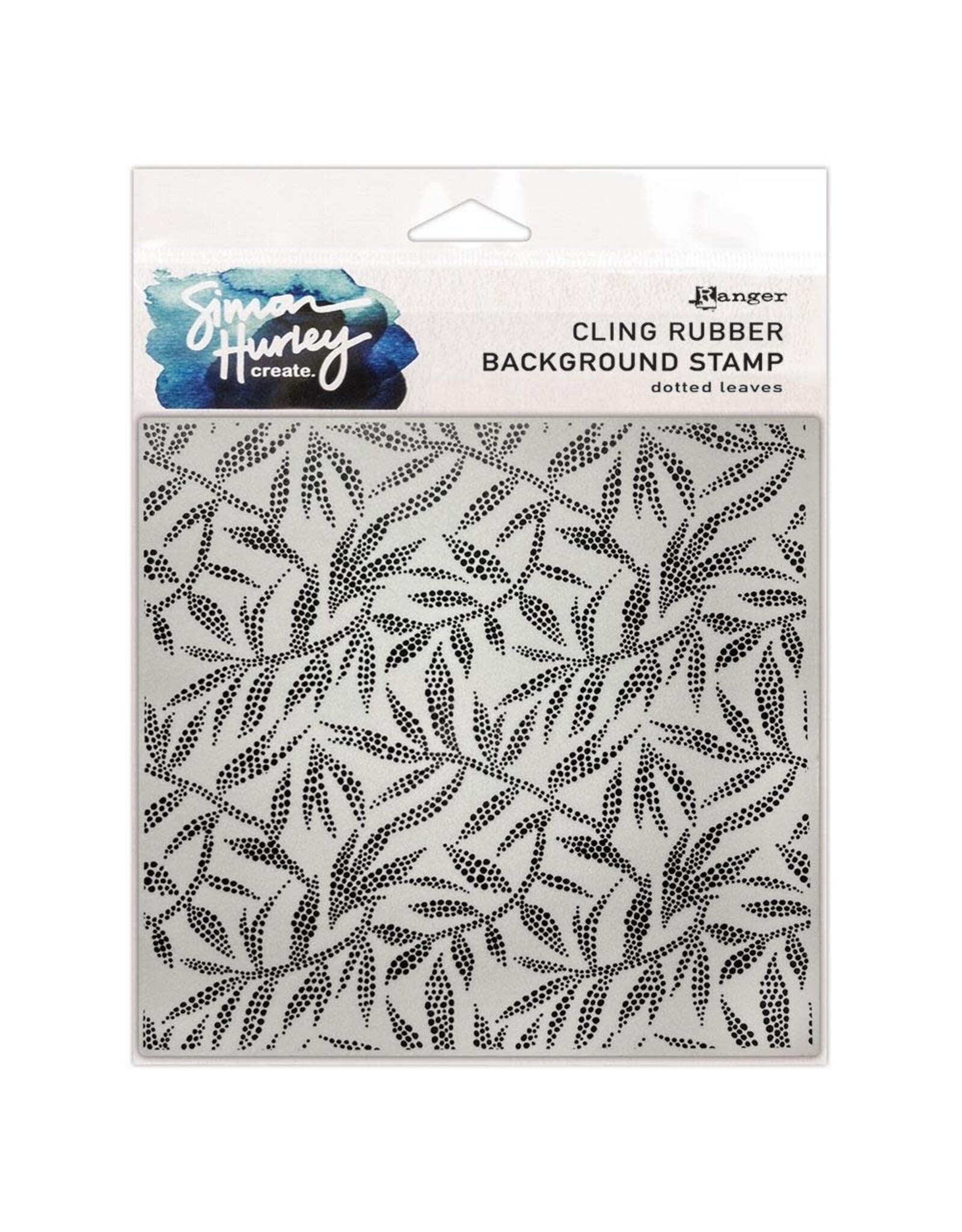 RANGER RANGER SIMON HURLEY CREATE DOTTED LEAVES 6x6 RUBBER BACKGROUND STAMP