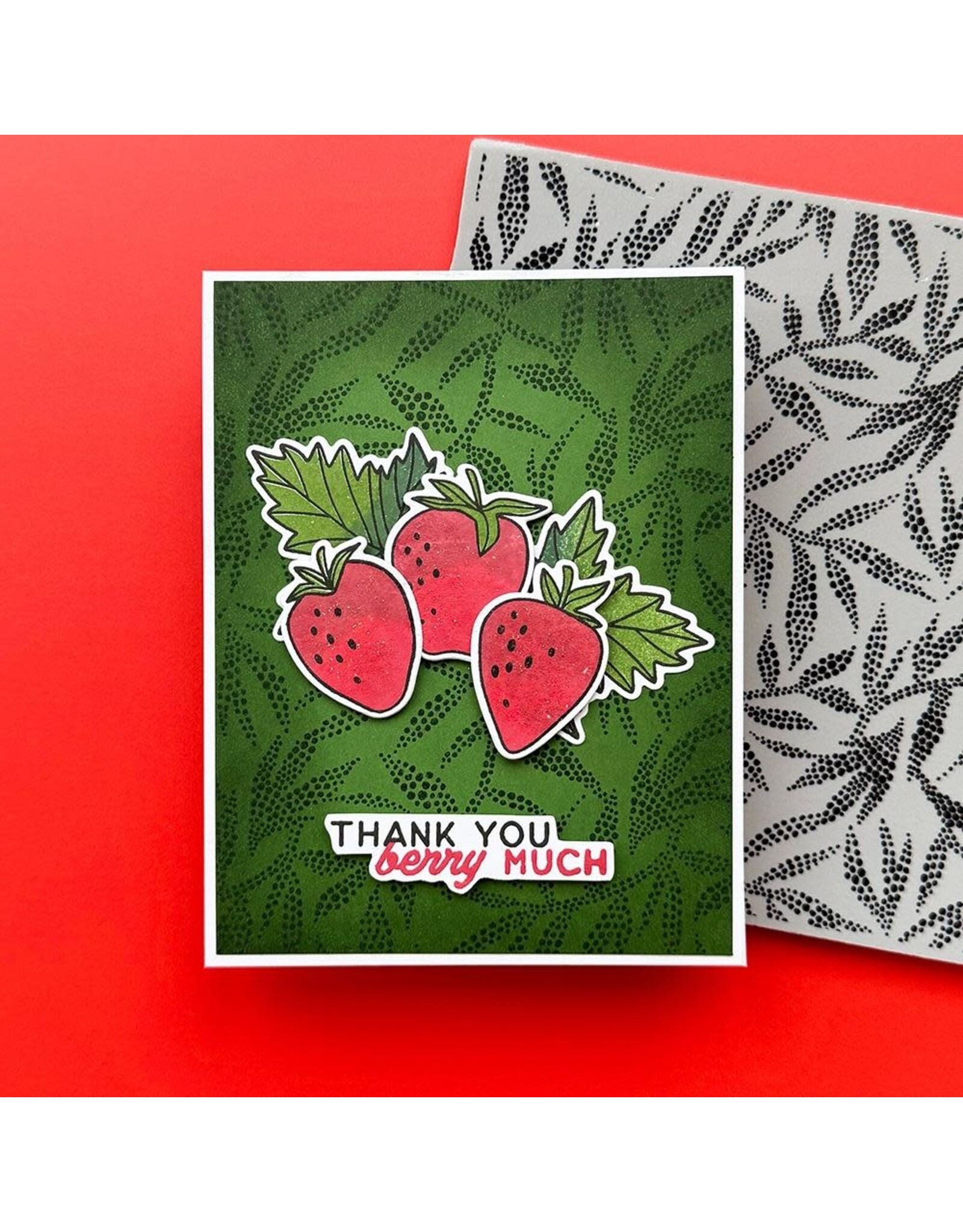 RANGER RANGER SIMON HURLEY CREATE DOTTED LEAVES 6x6 RUBBER BACKGROUND STAMP