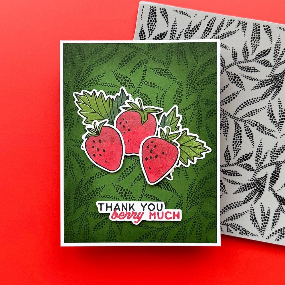 RANGER RANGER SIMON HURLEY CREATE DOTTED LEAVES 6x6 RUBBER BACKGROUND STAMP