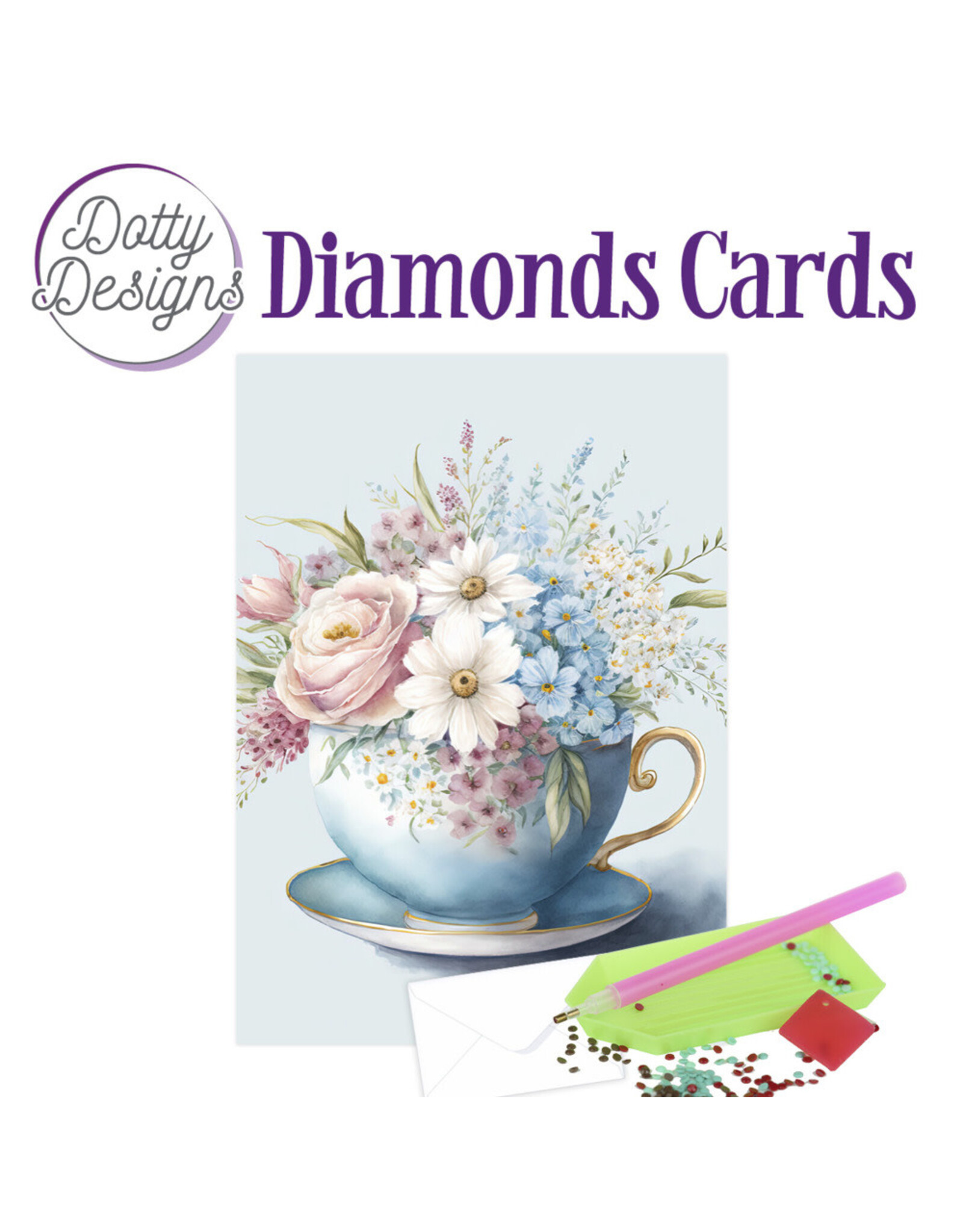 FIND IT FIND IT DOTTY DESIGNS CUP OF BLOOMS 2 DIAMOND CARD KIT