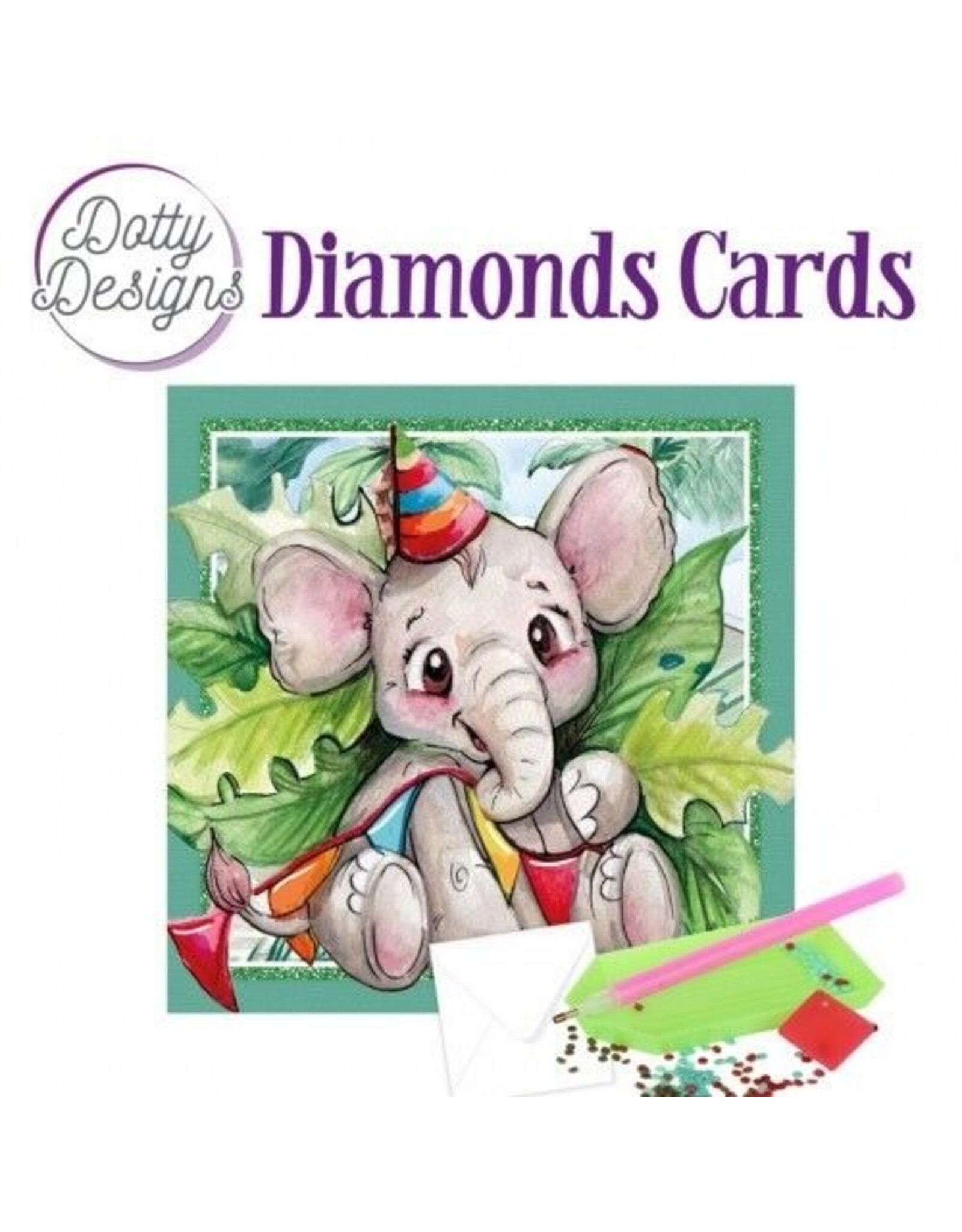 FIND IT FIND IT DOTTY DESIGNS ELEPHANT PARTY DIAMOND CARD KIT