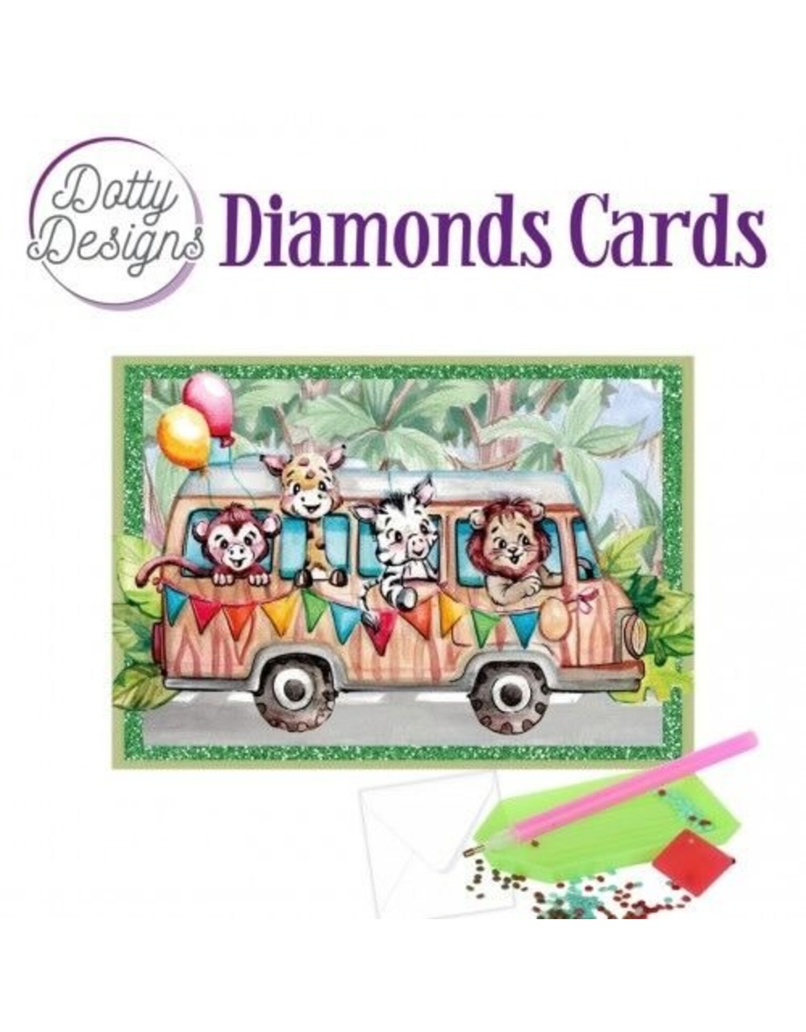 FIND IT FIND IT DOTTY DESIGNS JUNGLE BUS DIAMOND CARD KIT