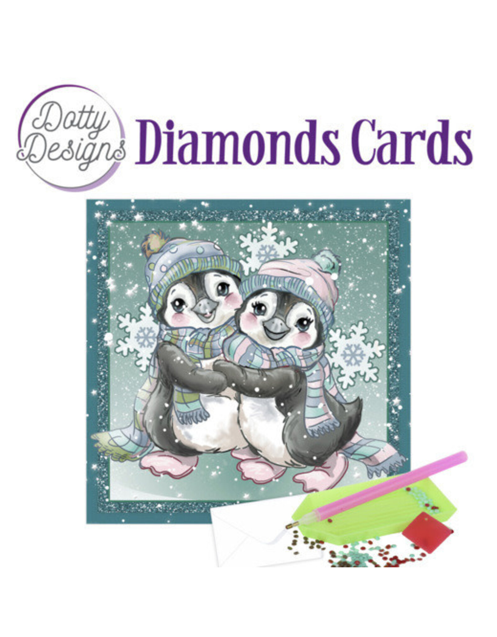 FIND IT FIND IT DOTTY DESIGNS PENGUINS IN THE SNOW DIAMOND CARD KIT