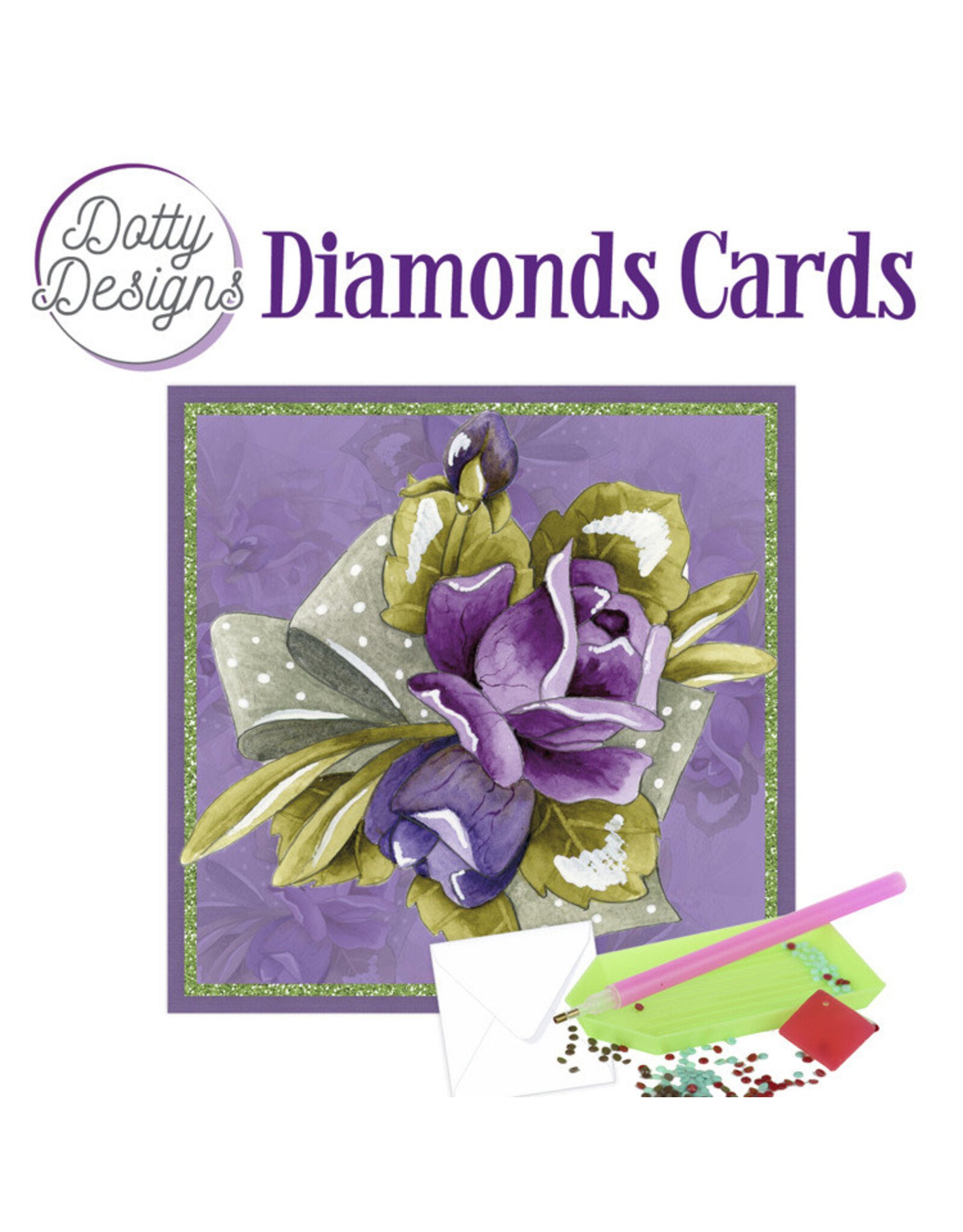 FIND IT FIND IT DOTTY DESIGNS PURPLE ROSES DIAMOND CARD KIT