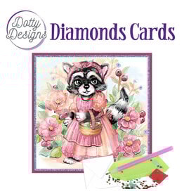 FIND IT FIND IT DOTTY DESIGNS RACCOON IN DRESS DIAMOND CARD KIT