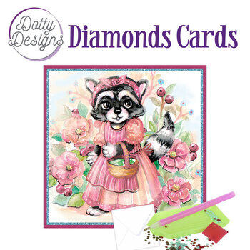 FIND IT FIND IT DOTTY DESIGNS RACCOON IN DRESS DIAMOND CARD KIT