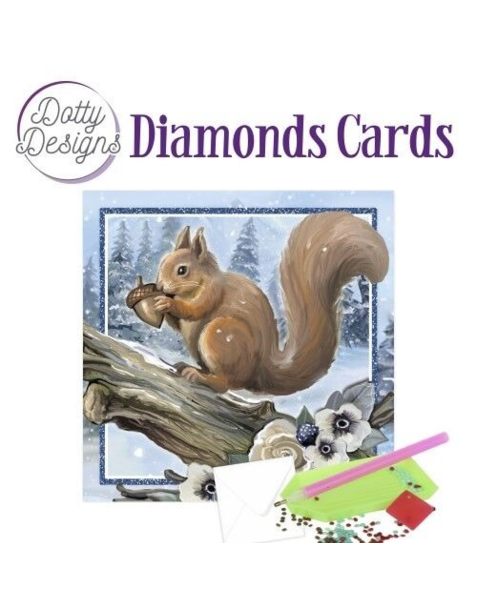 FIND IT FIND IT DOTTY DESIGNS SQUIRREL IN A SNOWY LANDSCAPE DIAMOND CARD KIT