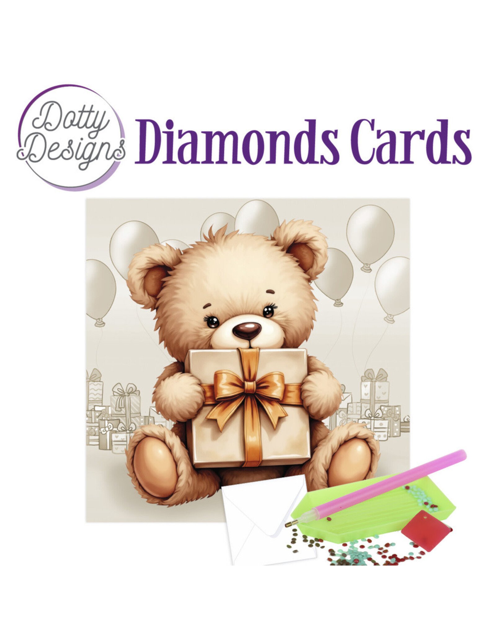FIND IT FIND IT DOTTY DESIGNS TEDDY 1 DIAMOND CARD KIT