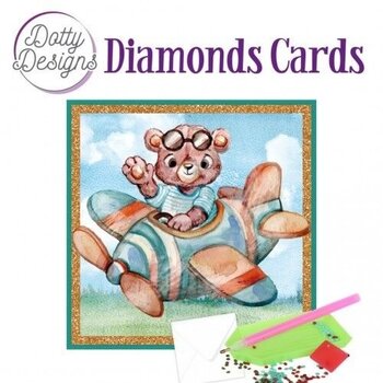 FIND IT FIND IT DOTTY DESIGNS TEDDYBEAR IN AIRPLANE DIAMOND CARD KIT