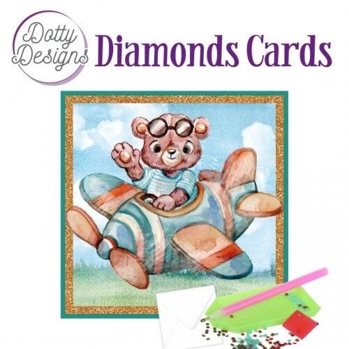 FIND IT FIND IT DOTTY DESIGNS TEDDYBEAR IN AIRPLANE DIAMOND CARD KIT