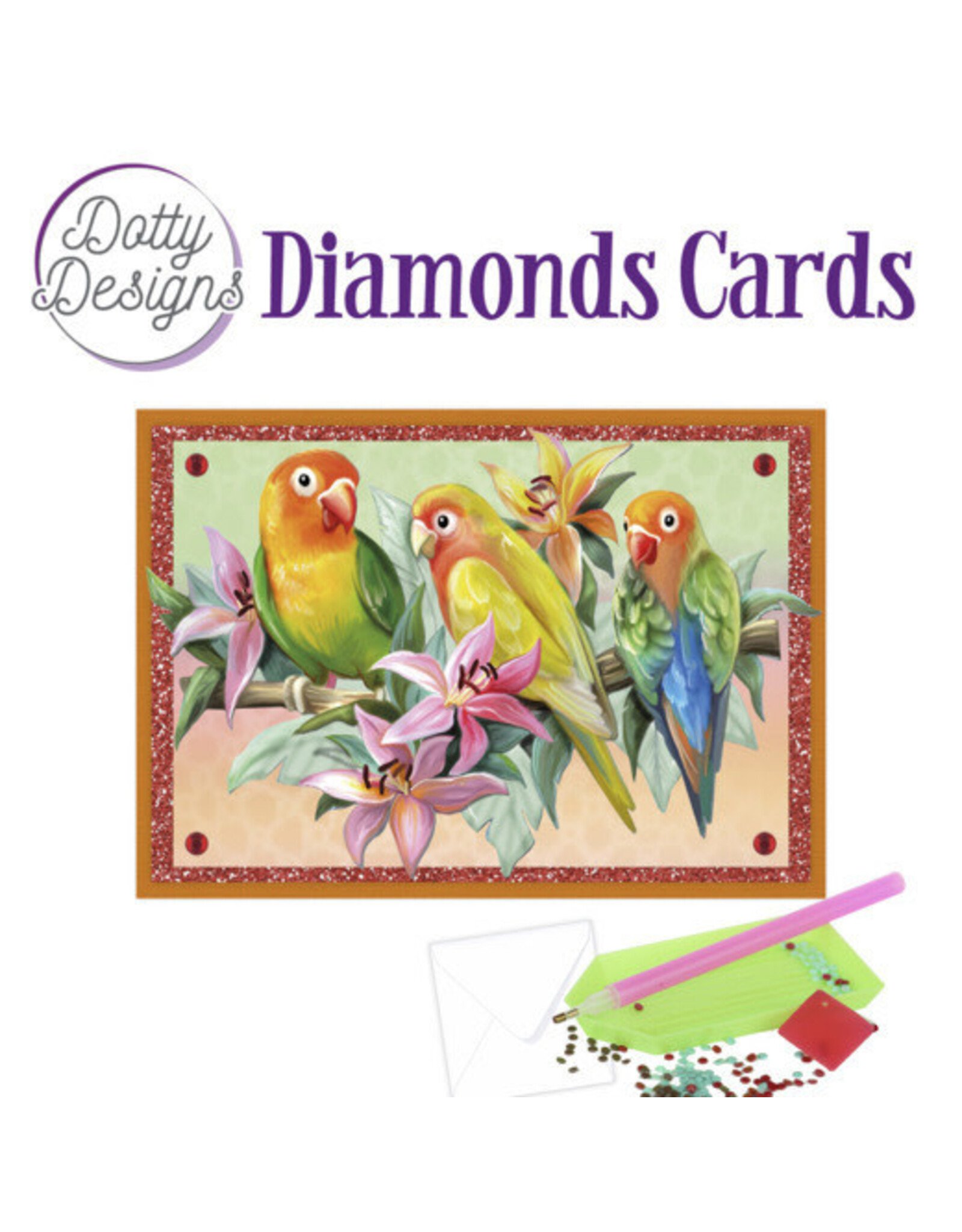 FIND IT FIND IT DOTTY DESIGNS TROPICAL BIRDS DIAMOND CARD KIT