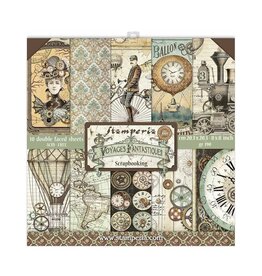 STAMPERIA STAMPERIA VOYAGES FANTASTIQUES 8x8 PAPER PACK 10 SHEETS
