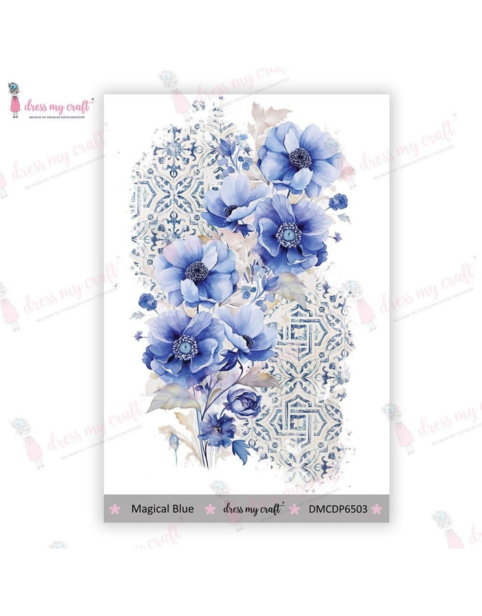 DRESS MY CRAFT DRESS MY CRAFT MAGICAL BLUE 4x6 MINI TRANSFER ME SHEET