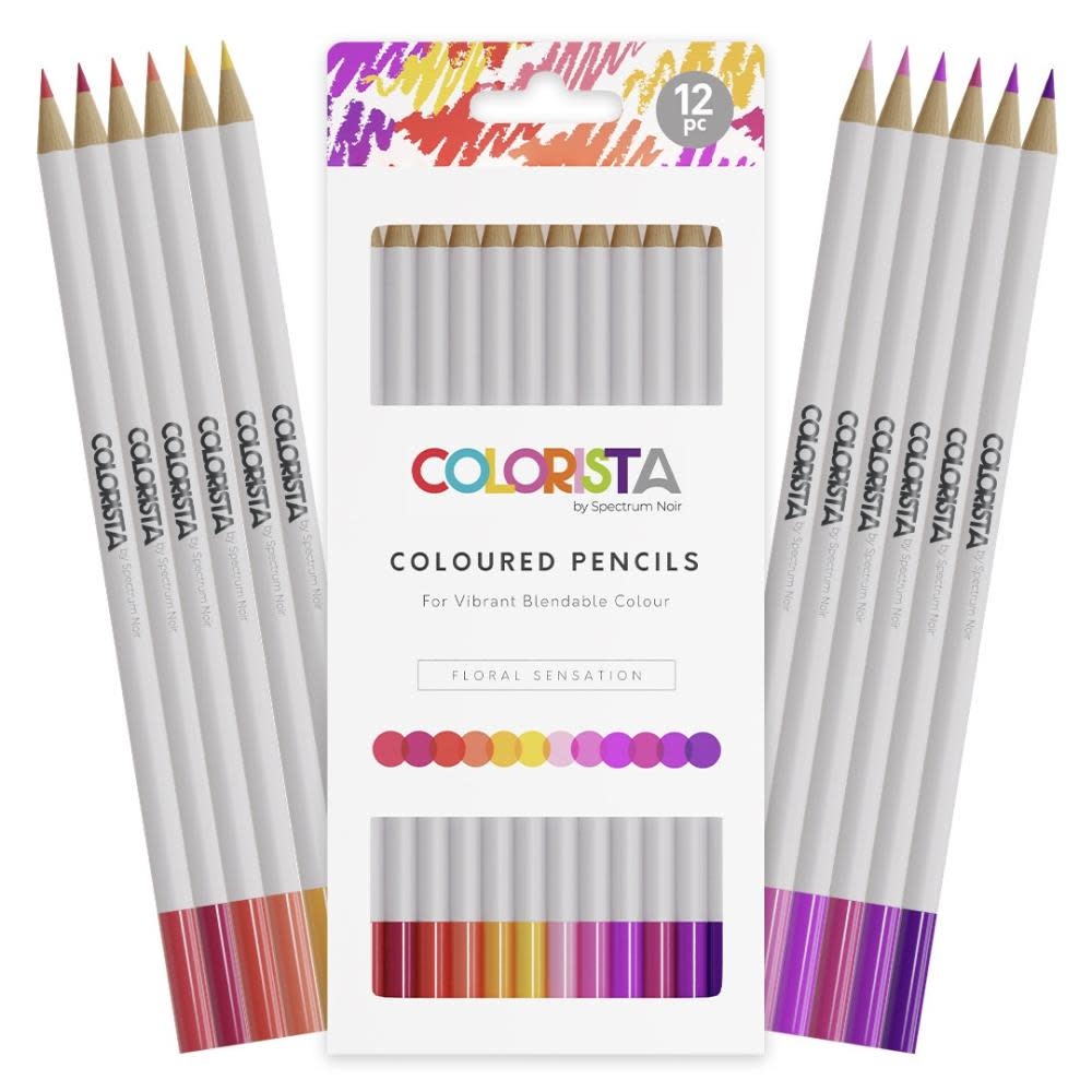 SPECTRUM NOIR COLORISTA FLORAL SENSATION COLOURED PENCILS 12/PK