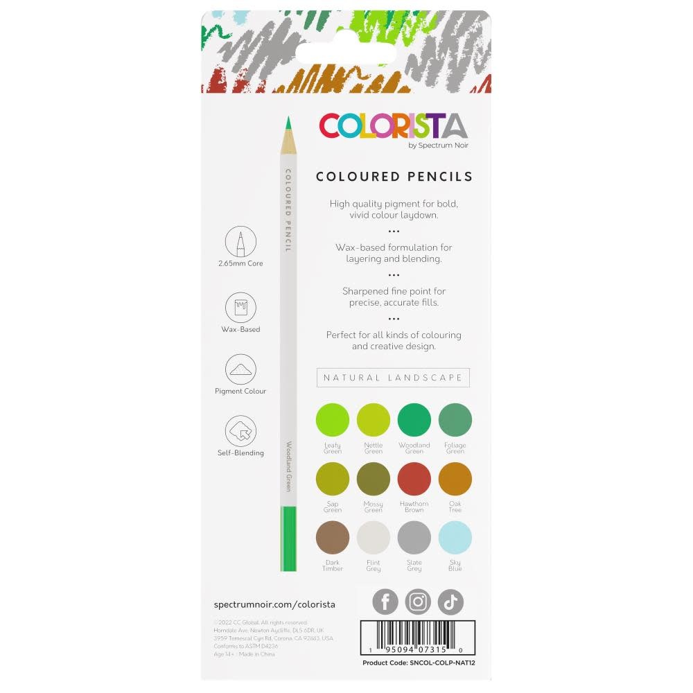 SPECTRUM NOIR COLORISTA NATURAL LANDSCAPE COLOURED PENCILS 12/PK