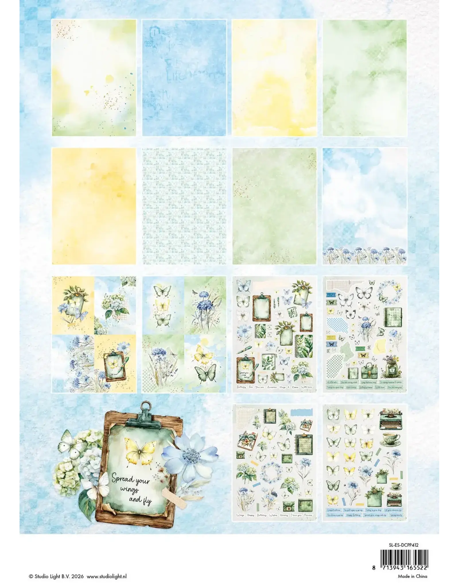 STUDIOLIGHT STUDIOLIGHT ESSENTIALS COLLECTION BUTTERFLIES PAPER PAD DIE-CUTS