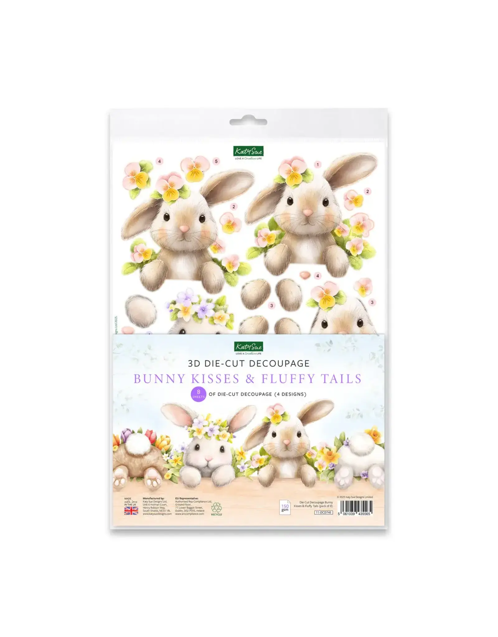 KATY SUE KATY SUE BUNNY KISSES & FLUFFY TAILS DIE CUT DECOUPAGE COLLECTION