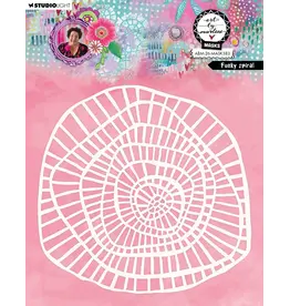 STUDIOLIGHT STUDIOLIGHT ART BY MARLENE FUNKY SPIRAL 8x8 MASKS STENCIL