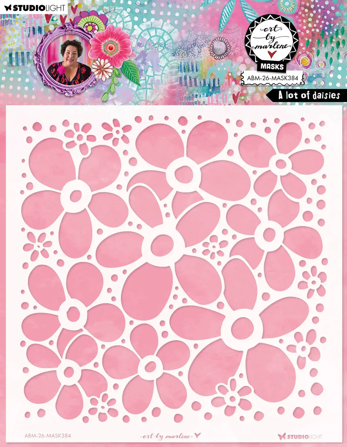 STUDIOLIGHT STUDIOLIGHT ART BY MARLENE A LOT OF DAISIES 8x8 MASKS STENCIL