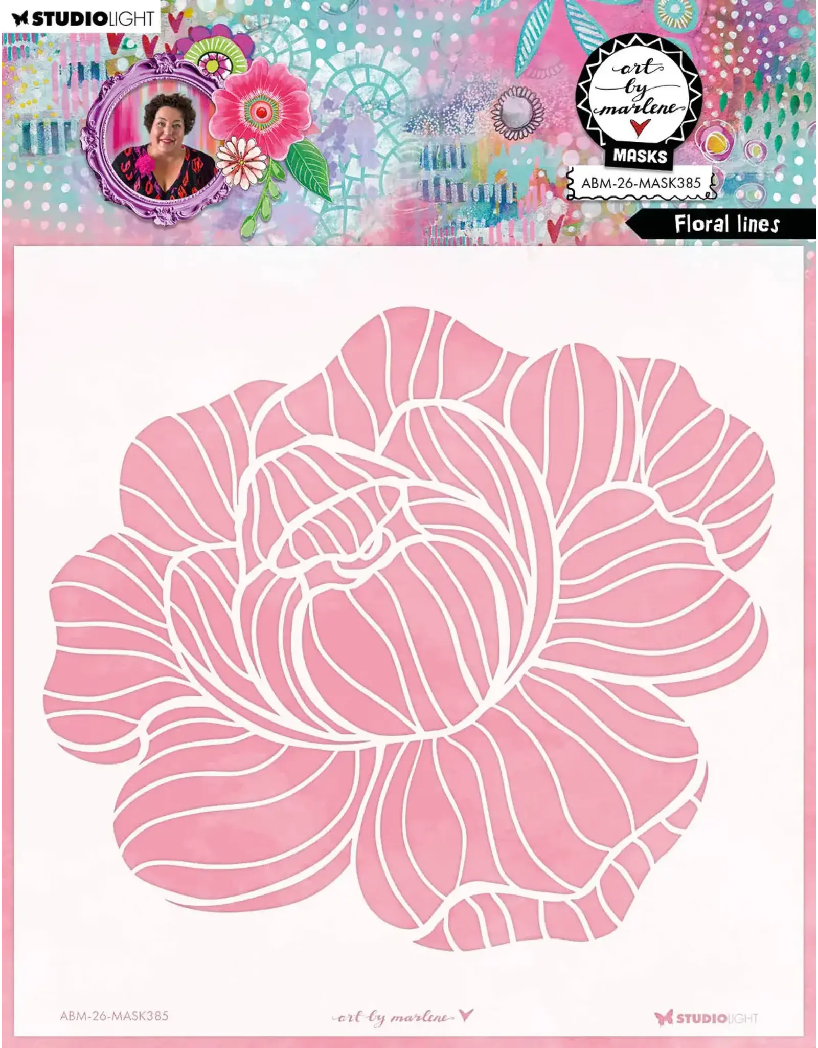 STUDIOLIGHT STUDIOLIGHT ART BY MARLENE FLORAL LINES 8x8 MASKS STENCIL