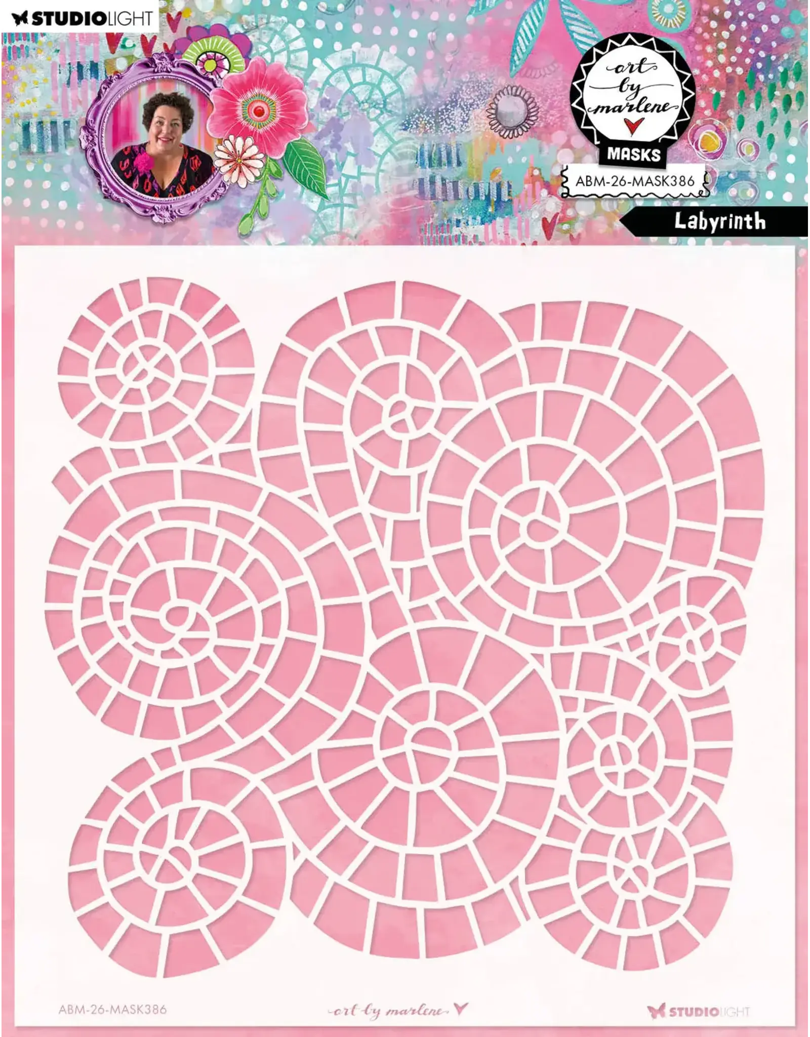 STUDIOLIGHT STUDIOLIGHT ART BY MARLENE LABYRINTH 8x8 MASKS STENCIL