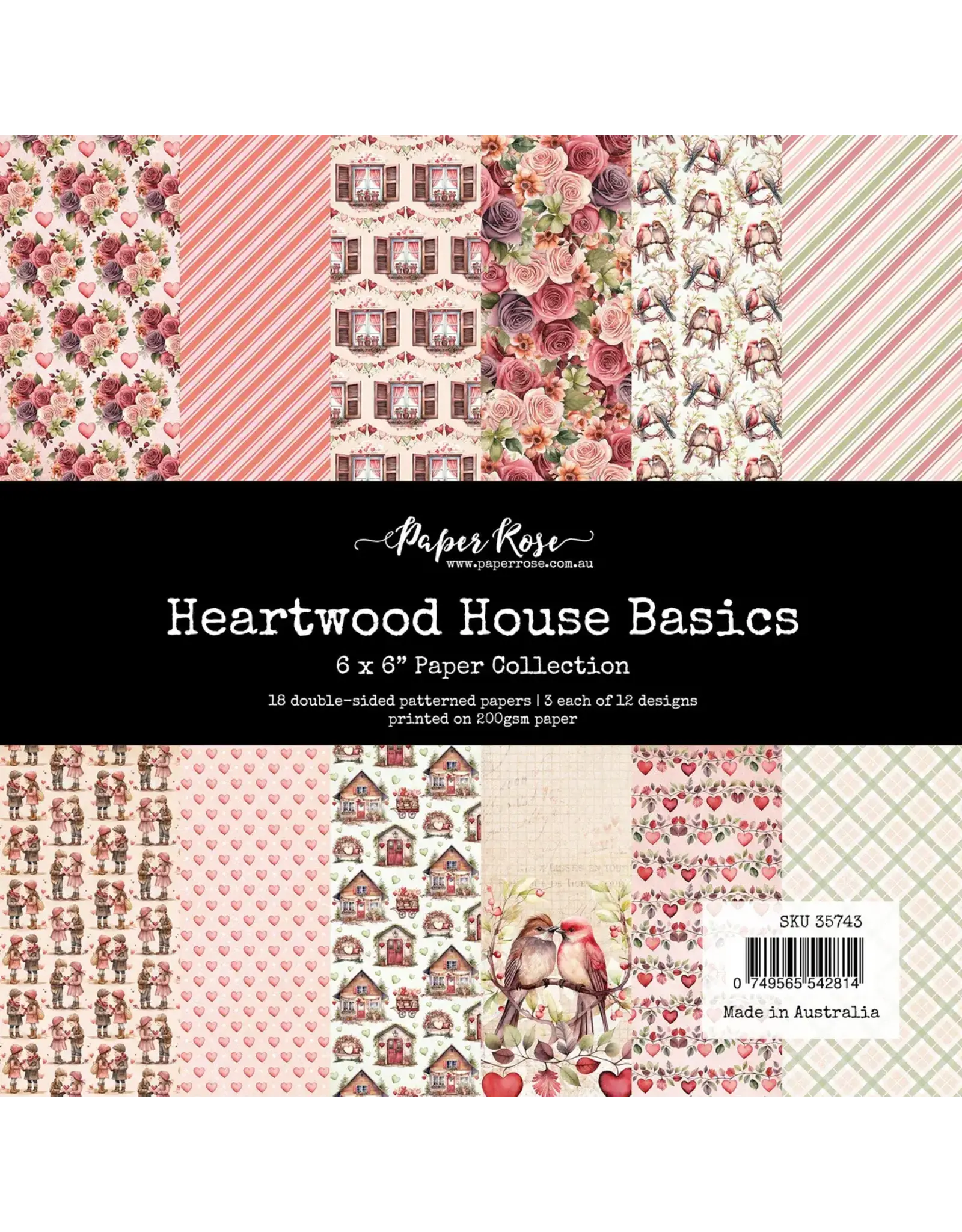 PAPER ROSE PAPER ROSE HEARTWOOD HOUSE BASICS 6x6 PAPER COLLECTION