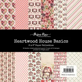 PAPER ROSE PAPER ROSE HEARTWOOD HOUSE BASICS 6x6 PAPER COLLECTION