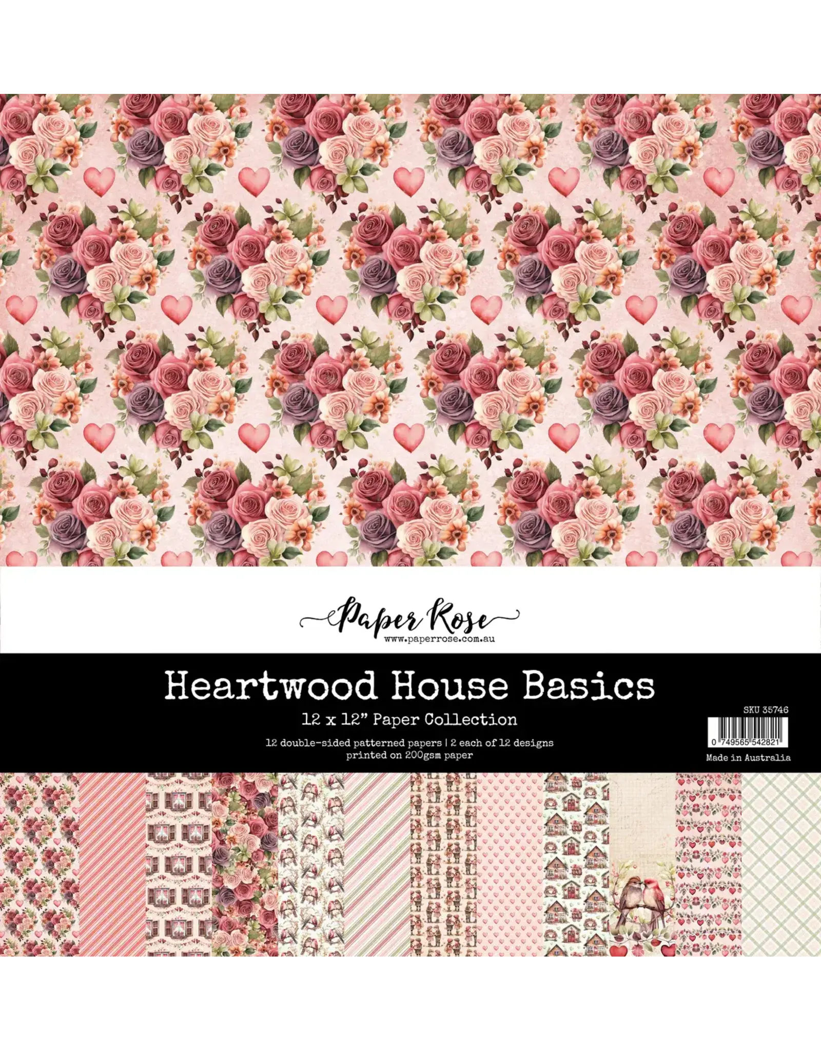 PAPER ROSE PAPER ROSE HEARTWOOD HOUSE 12x12 BASICS PAPER COLLECTION
