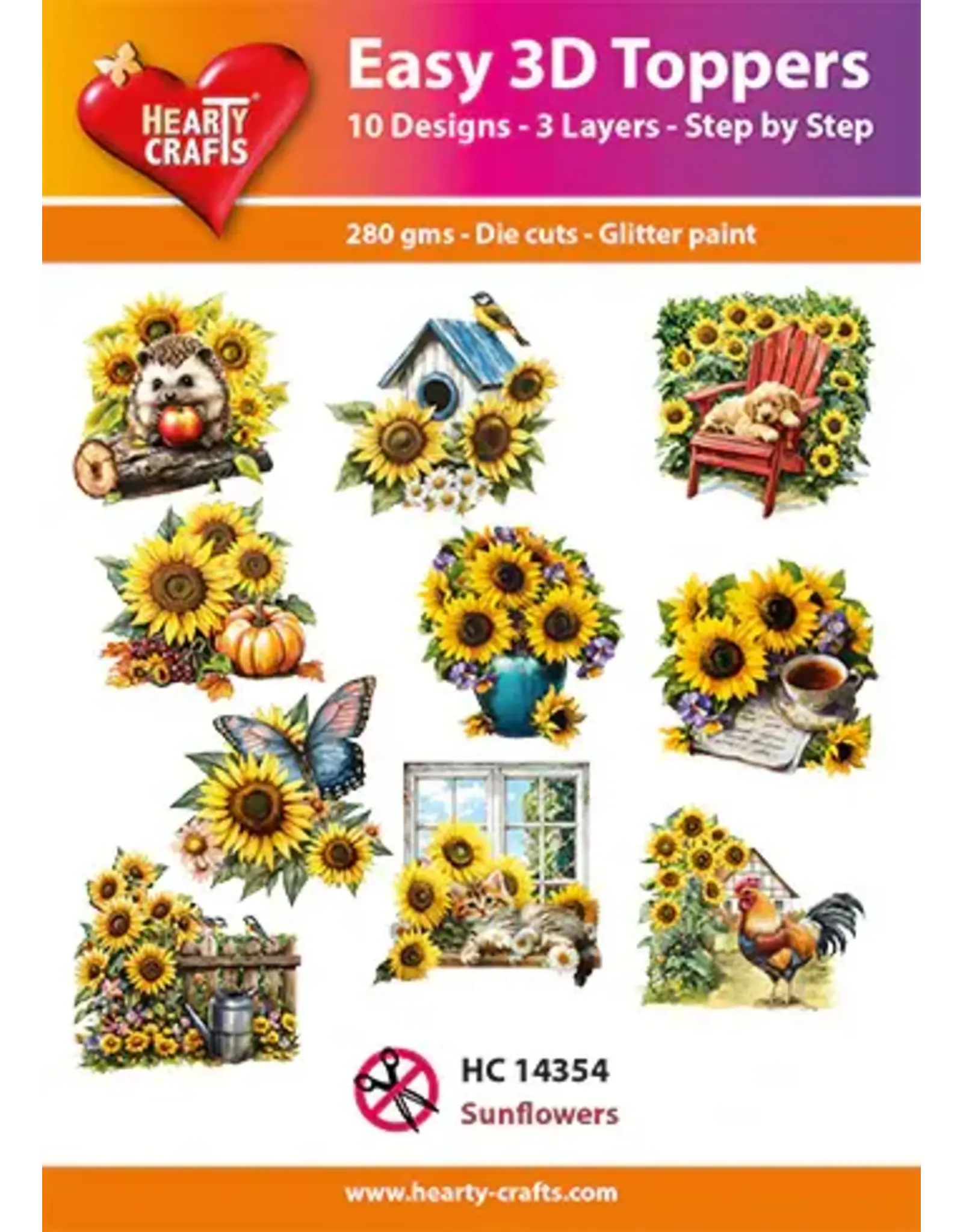 HEARTY CRAFTS HEARTY CRAFTS SUNFLOWERS EASY 3D TOPPERS