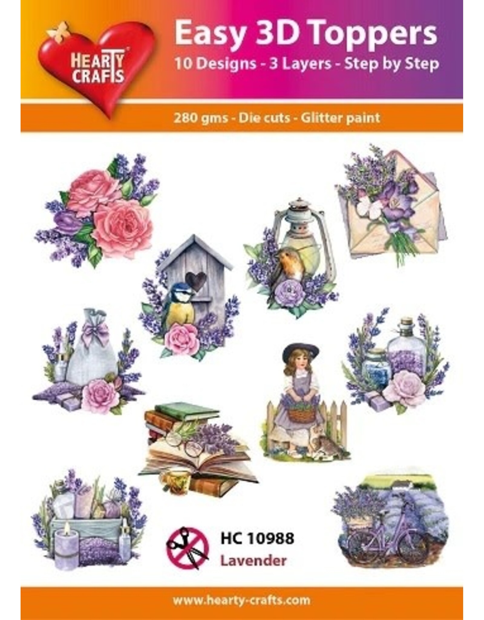 HEARTY CRAFTS HEARTY CRAFTS LAVENDER EASY 3D TOPPERS