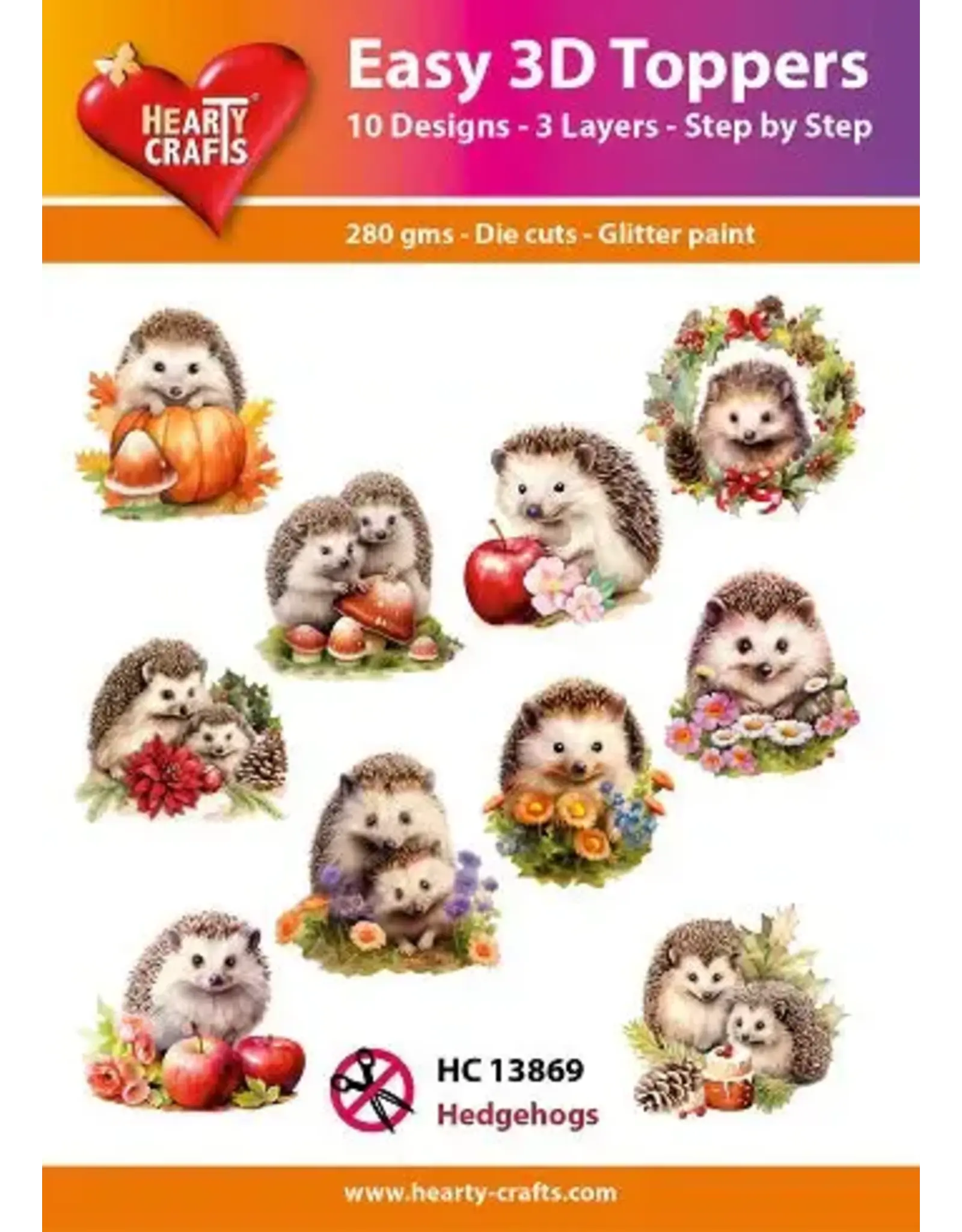 HEARTY CRAFTS HEARTY CRAFTS HEDGEHOGS EASY 3D TOPPERS