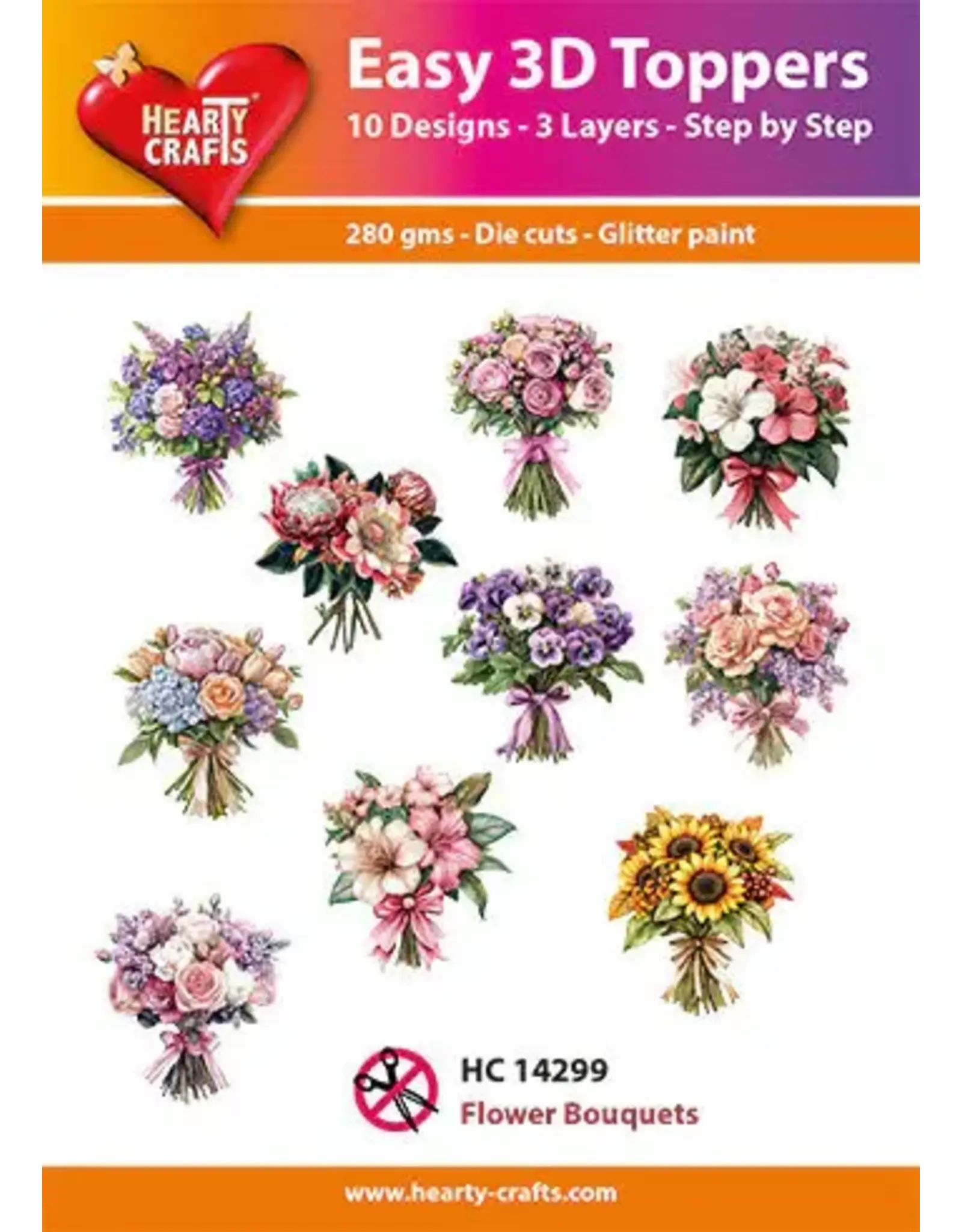 HEARTY CRAFTS HEARTY CRAFTS FLOWER BOUQUETS EASY 3D TOPPERS