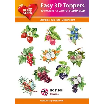 HEARTY CRAFTS BERRIES EASY 3D TOPPERS
