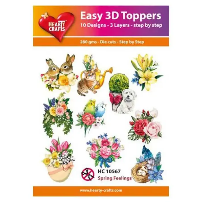 HEARTY CRAFTS SPRING FEELINGS EASY 3D TOPPERS