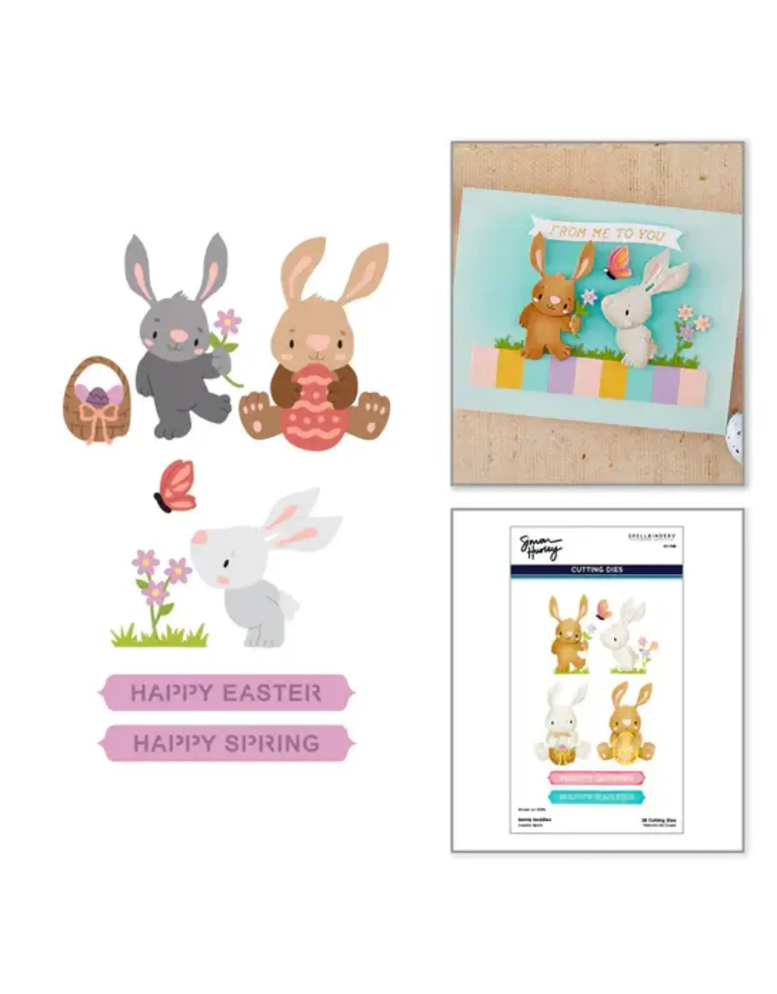 SPELLBINDERS SPELLBINDERS SIMON HURLEY HAPPY SPRING COLLECTION BUNNY BUDDIES ETCHED DIE SET